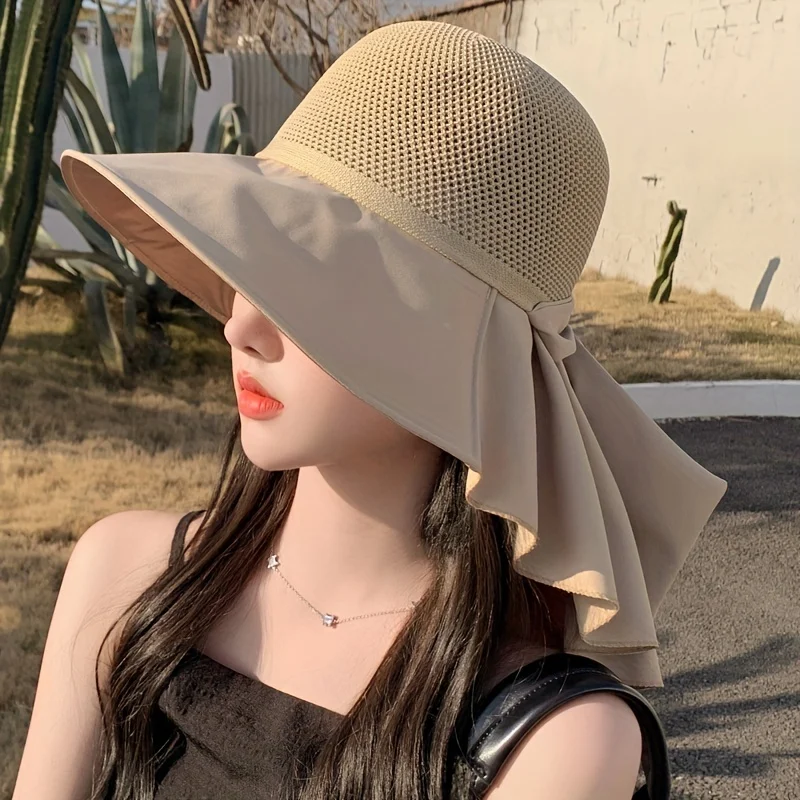 

Stay Cool & Stylish: Summer Decor Bucket Hat with Mesh Hollow Out Wide Brim Sunshade