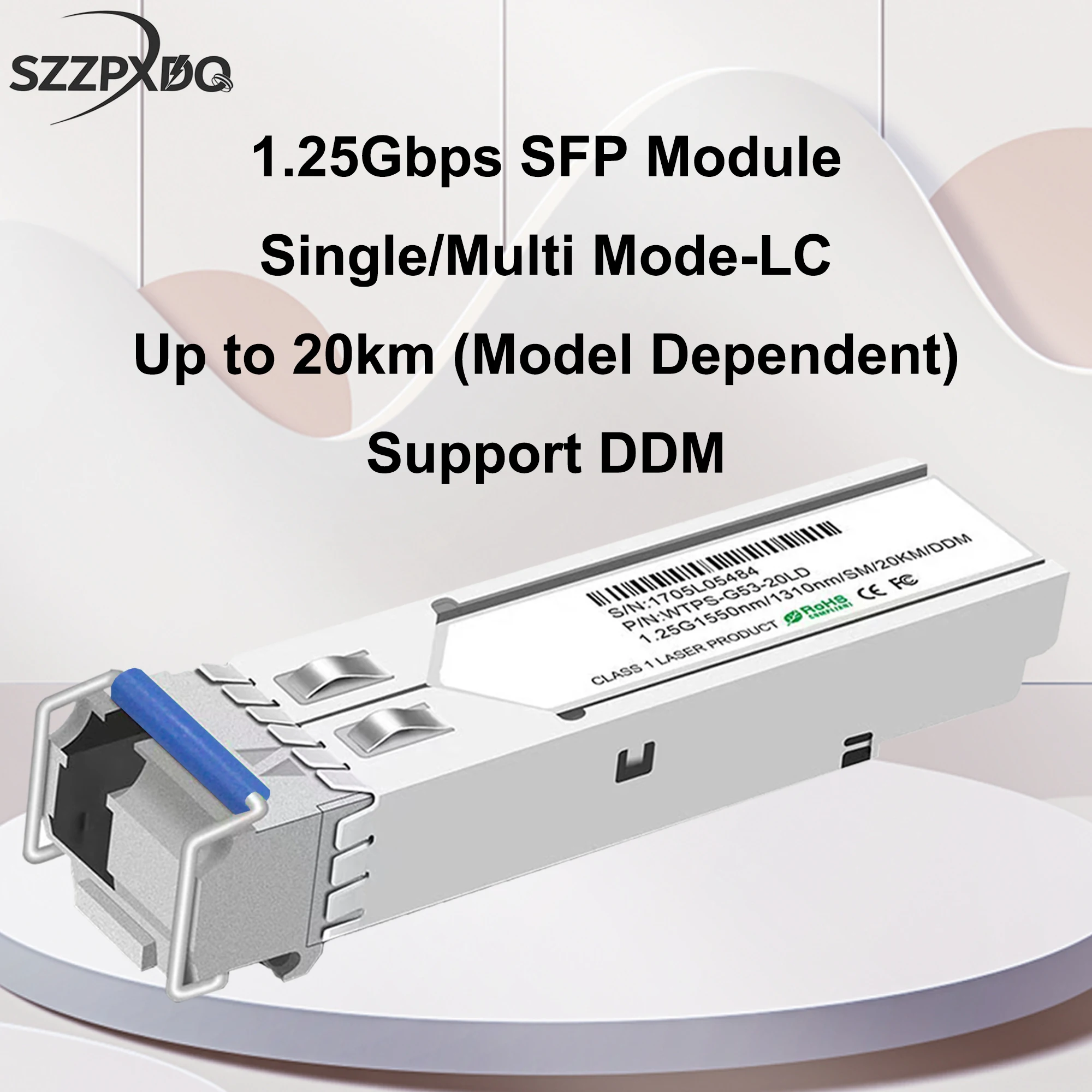 1.25G SFP Fiber Optical Transceiver | Single & Multi Mode | 550m~20km | LC | DDM | 1310/1550/850nm | TX/RX Module