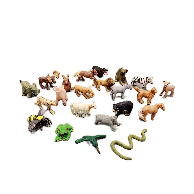 Simulatie Wild Dier Action Figure Miniatuur Model Decoratie Leeuw Olifant Neushoorn Paard Beer Kangoeroe Insect Beeldje Speelgoed