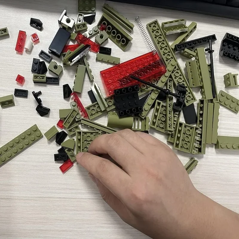 QMAN-Pistola de bloques de construcción 3 en 1, simulación de bloques de construcción con balas, conjunto de construcción de armas militares, modelo para niños 202