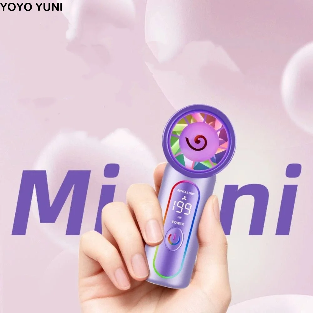 Lightweight Mini Handheld Fan Mini Size USB Rechargeable Portable Fan Compact Design Powerful Turbo Airflow USB Rechargeable Fan
