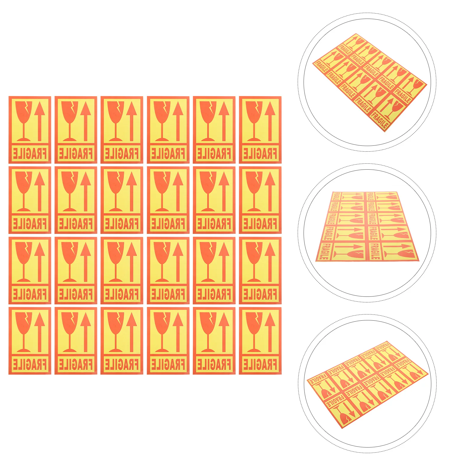 

500pcs Fragile Handle With Care Warning Sticker Shipping Fragile Decals Packing Label Adhesive Yellow Sticker For Boxes Paper