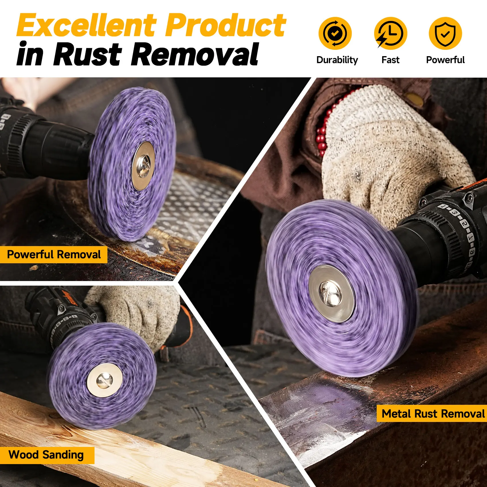 50/75/100 مللي متر المرجان شريط القرص 6 مللي متر عرقوب تنظيف قطاع عجلة الحفر الدورية أداة تجليخ لإزالة الصدأ المعدني Deburring 1 قطعة