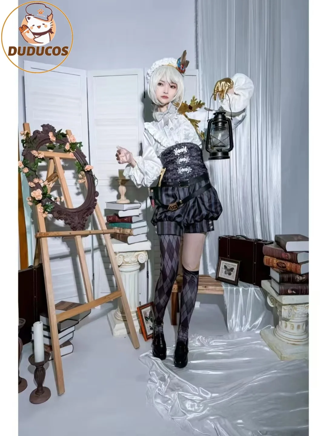 

Painter Edgar Game Identity V GOLDEN RATIO Cosplay Costume DUDU-R Halloween Painter Edgar Paintbrush Rubik's Cube Shoes