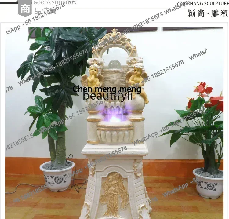 ss cn8350 ss 8350 European Character Flowing Water Ornaments Living Room Desktop Resin Fountain Ornament Lucky Sculpture Statue