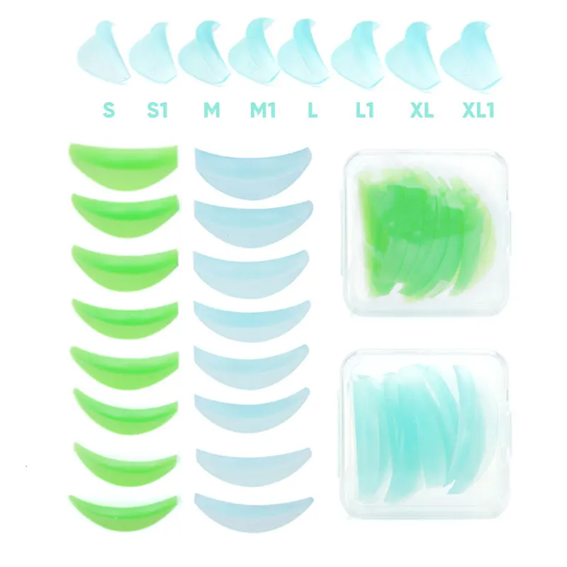 8 Pairs Silicone Eyelash Perm Pad Lifting Lashes Rods Shield Green/Blue Recycling 3D Eyelash Curler Accessories Applicator Tools