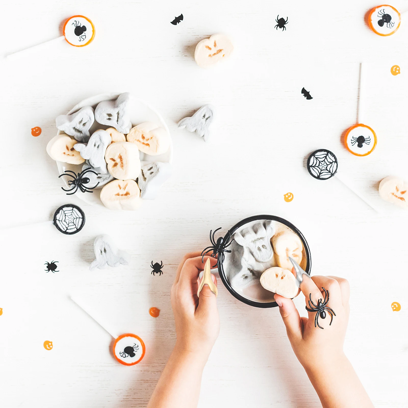 8 Pcs Nail Ring Halloween Decor Rings Party Props for Finger Accessory Festival