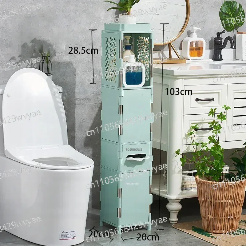

20cm Narrow Bathroom Cabinet, Floor Seam Storage Cabinet, Bathroom Side Cabinet, Tissue Paper