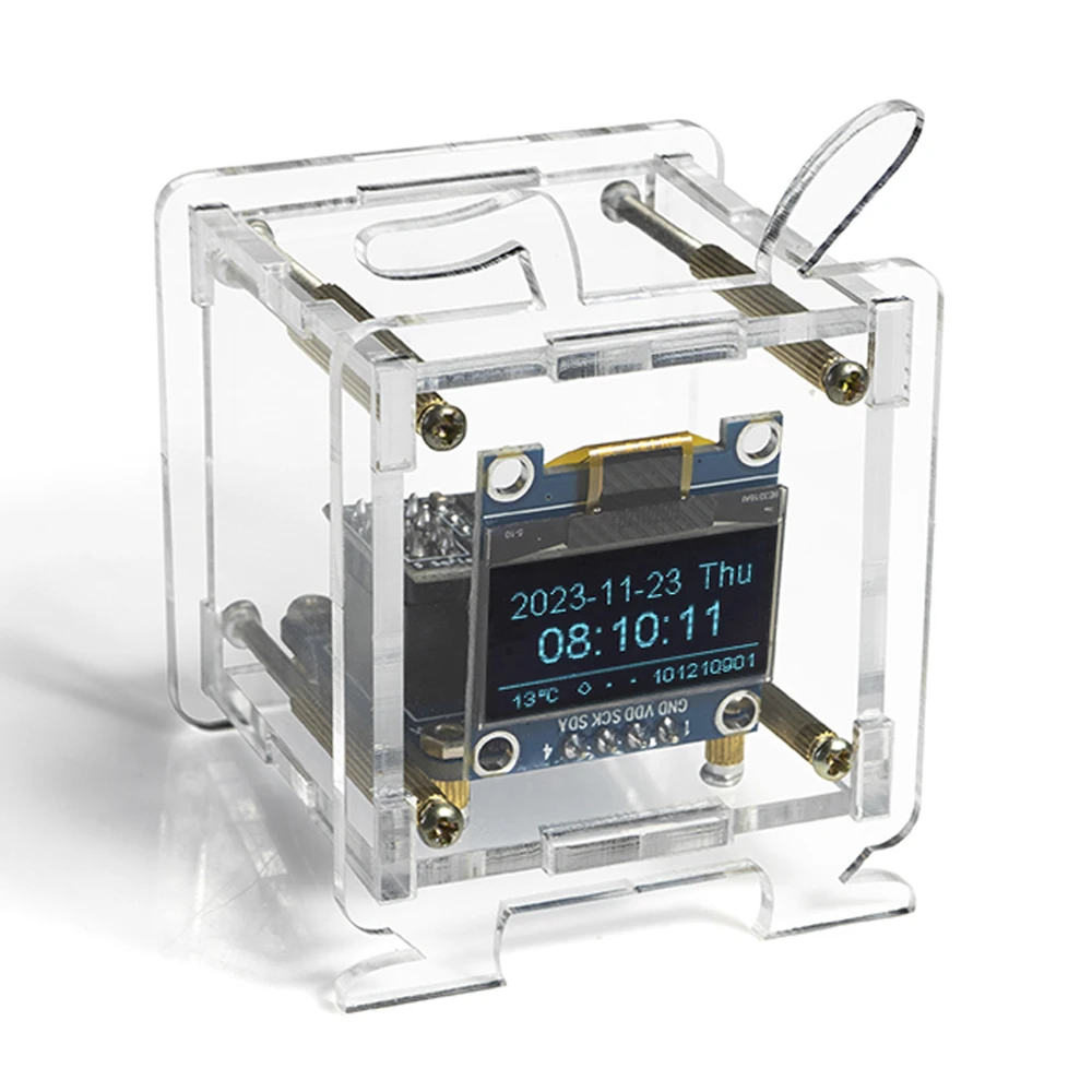 جديد ESP8266 ساعة الطقس الصغيرة 2.4G WiFi لتقوم بها بنفسك عدة إلكترونيات إعداد الوقت التلقائي مع وحدة عرض OLED لتقوم بها بنفسك مجموعة لحام