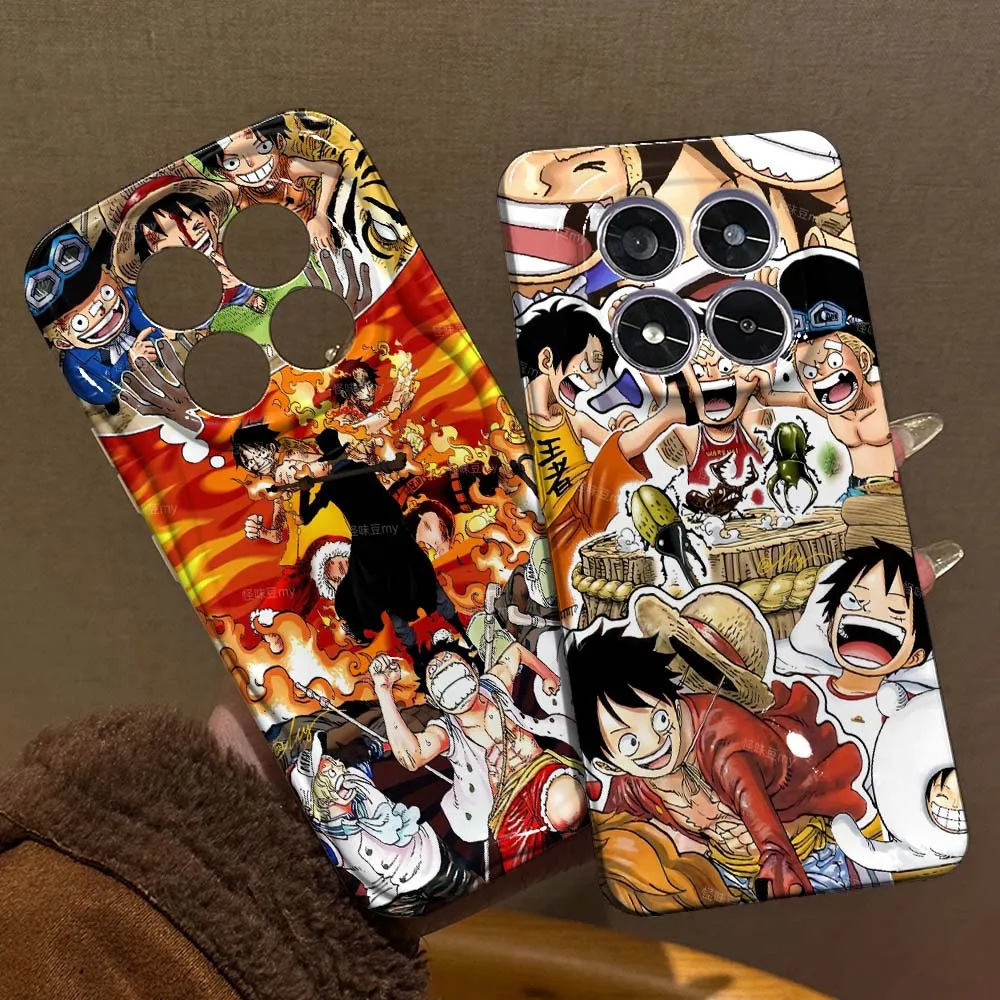 

Japan Cartoon One Piece Luffy Cover For Redmi Note 15 14 13 12 12S 12T 11 11T 11S 10 10S SE Pro Plus 4G 5G Feilin Wave Oil Shell