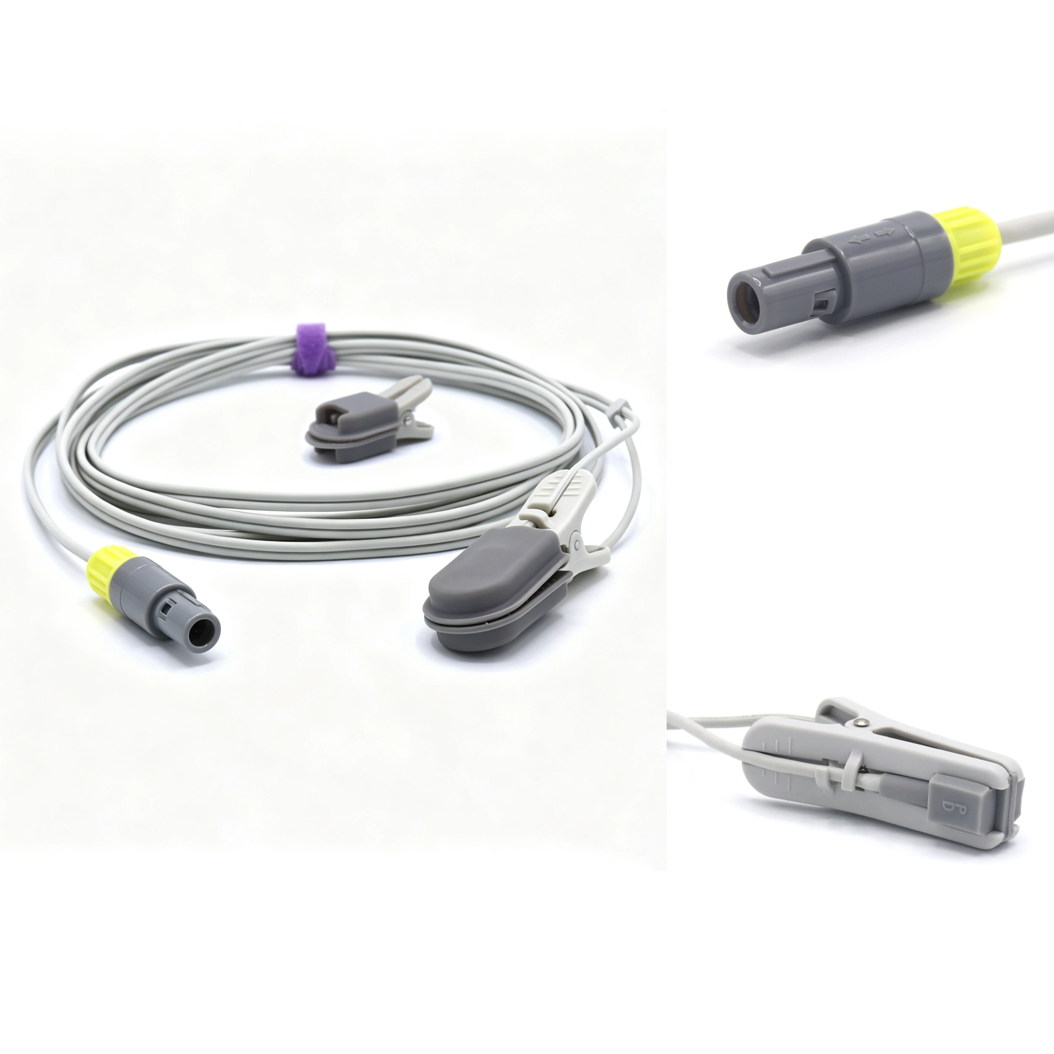 M9000 Vets Veterinary Monitors Accessories(SpO2 Sensor with 5-Pin, ECG Cable with 6-Pin, Temperature Probe, NIBP Hose)