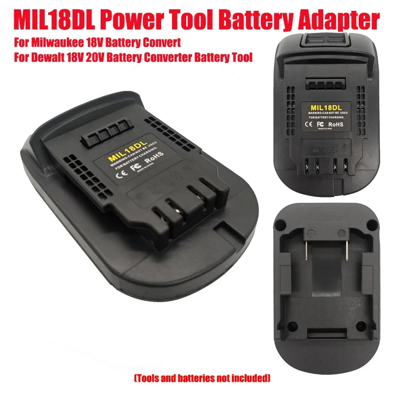 

HAKSINKY MIL18DL Power Tool Battery Adapter Converter for Milwaukee 18V Convert for Dewalt 18V 20V Batteries Converter Tools