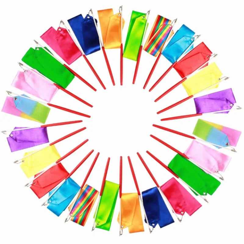 2/4/6m nastri colorati da palestra nastro da ballo Baton nastro da ginnastica artistica ritmica Streamer Twirling Rod Rainbow Stick Training