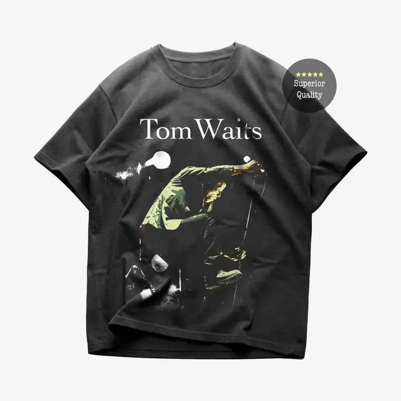 Tom Waits T Shirt Vintage Music Jumping On Stage Rare