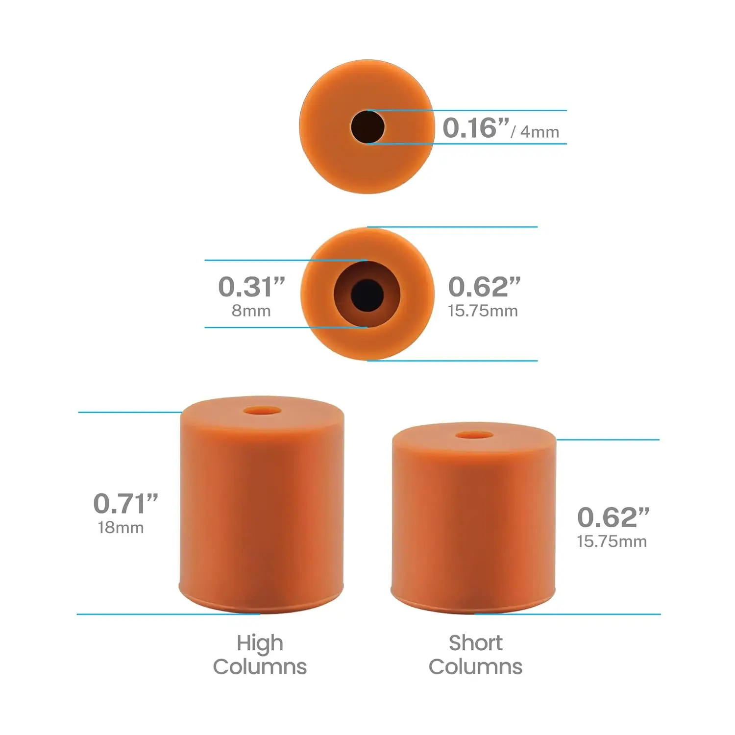 Creality 4pcs Silicone Leveling Column Solid Bed Bracket Hot Bed Leveling Cap Stability Suitable For Ender-3/ender 3 Pro/ender3