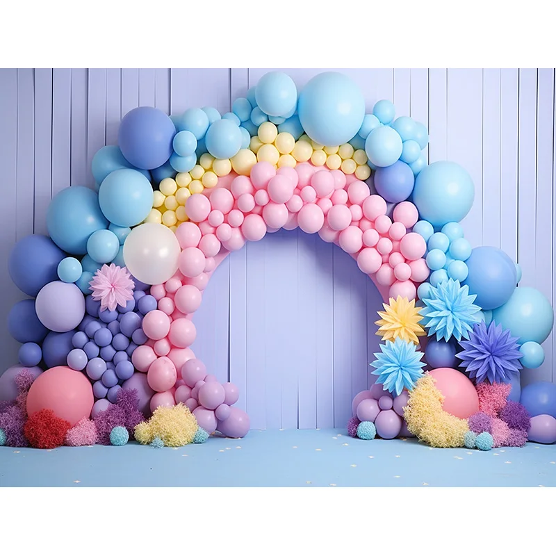 بالونات قوس قزح للتصوير الفوتوغرافي ، الدعائم الخلفية ، زخرفة حفلة عيد ميلاد رائعة ، خلفية استوديو الصور ، الباستيل ، الخلفية
