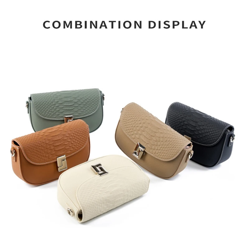 Summer New Lady Versatile Style Crocodile Pattern Crossbody Girl Small Square Bag Genuine Leather Shoulder Handbag For Women