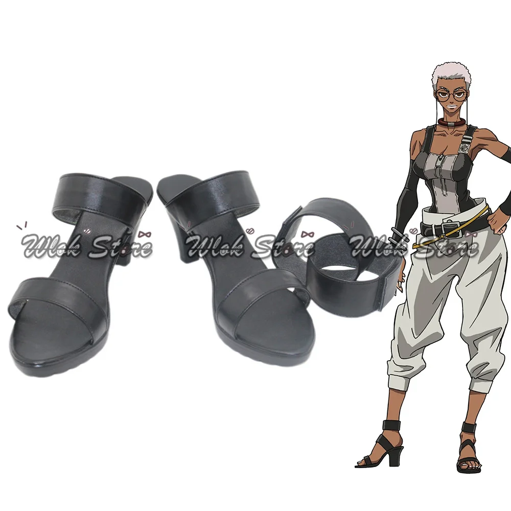 Anime AKUTA Semiu Grier Cosplay Schoenen Zwarte Hakken Sandalen Op maat gemaakte Mannen Vrouwen Halloween Party Carnaval Rollenspel Accessoires