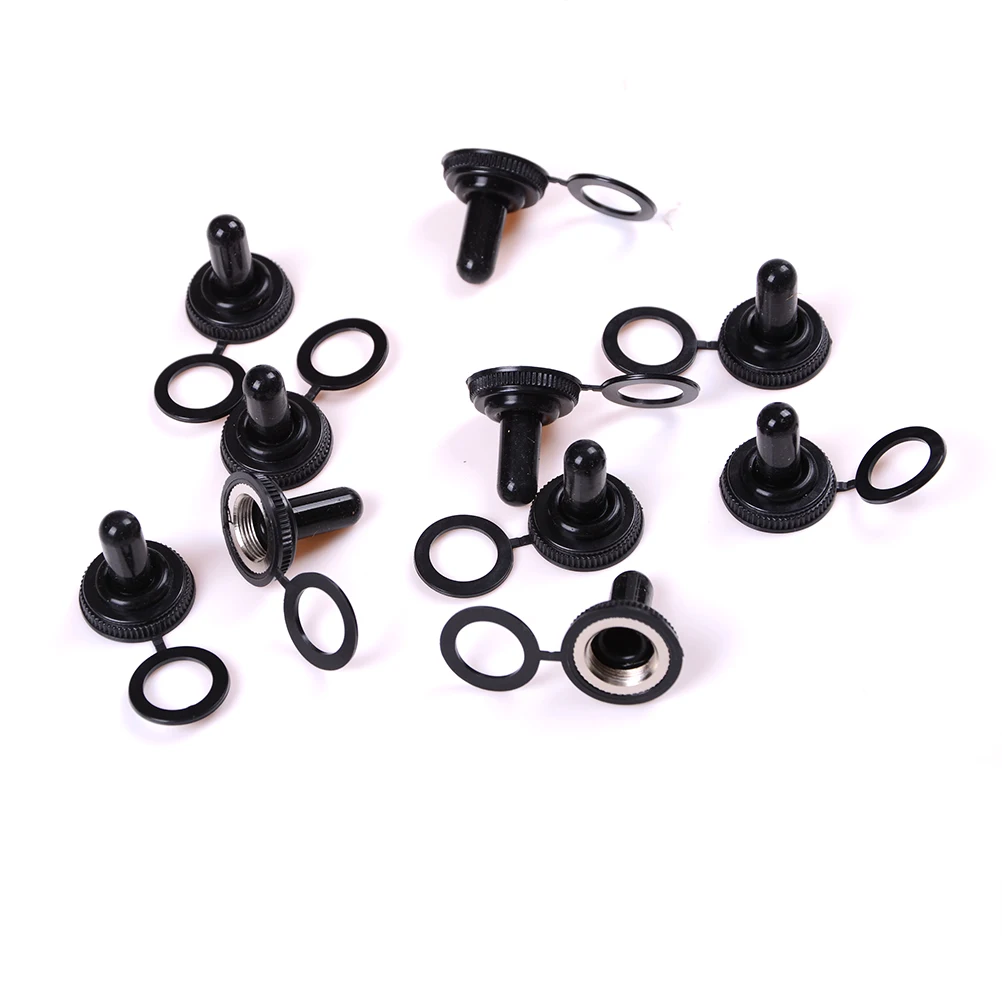 New 10Pcs 12mm Dia Toggle Switch Waterproof Rubber Cover Cap Waterproof Boot Cap