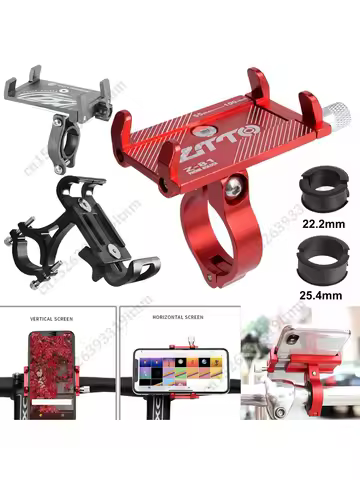 Bicycle Phone Holder Aluminum Alloy Anti-slip GPS Bracket Universal Motorcycle Scooter Mountain Bike Phone Mount Cellphone Stand