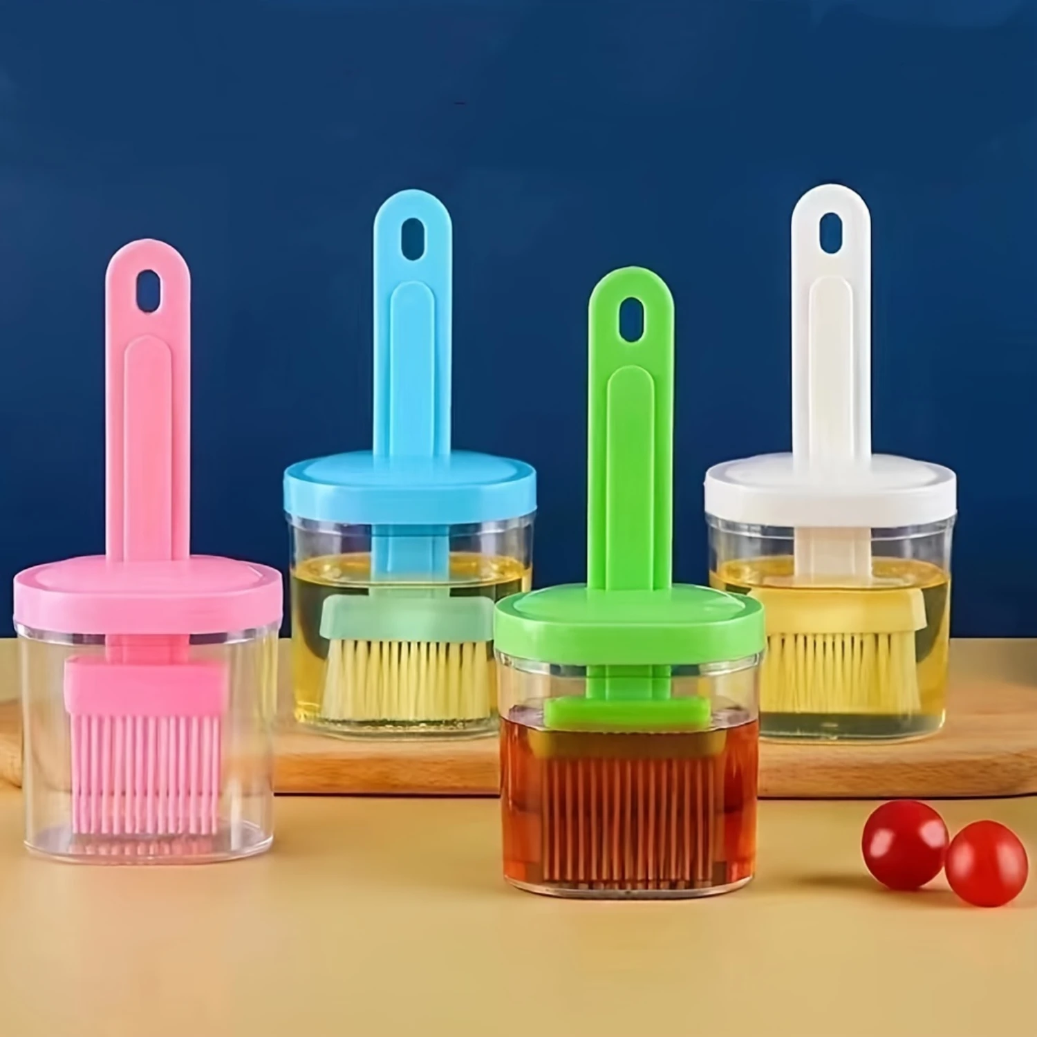 Premium Plastic Basting Brushes with Oil Bottle - Durable BBQ Sauce Brush Set for Even Oil Distribution - Multipurpose Cooking A