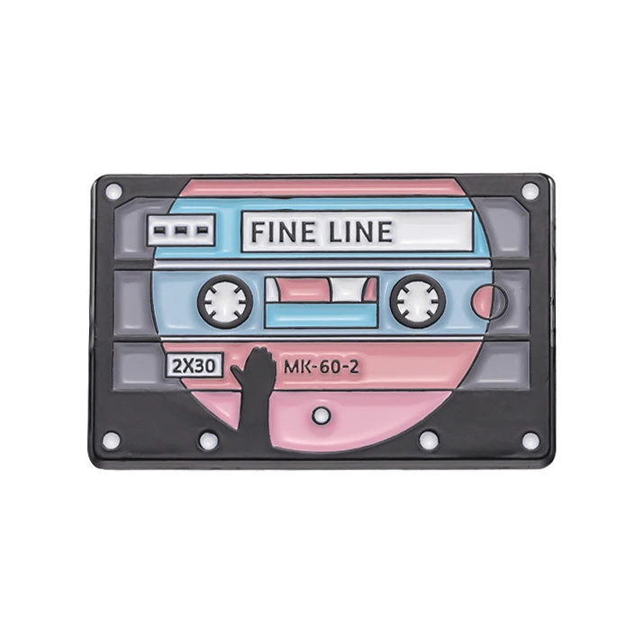 Magnetic tape music series, metal brooch, clothing accessories, necklaces, English styling, versatile accessories, badges