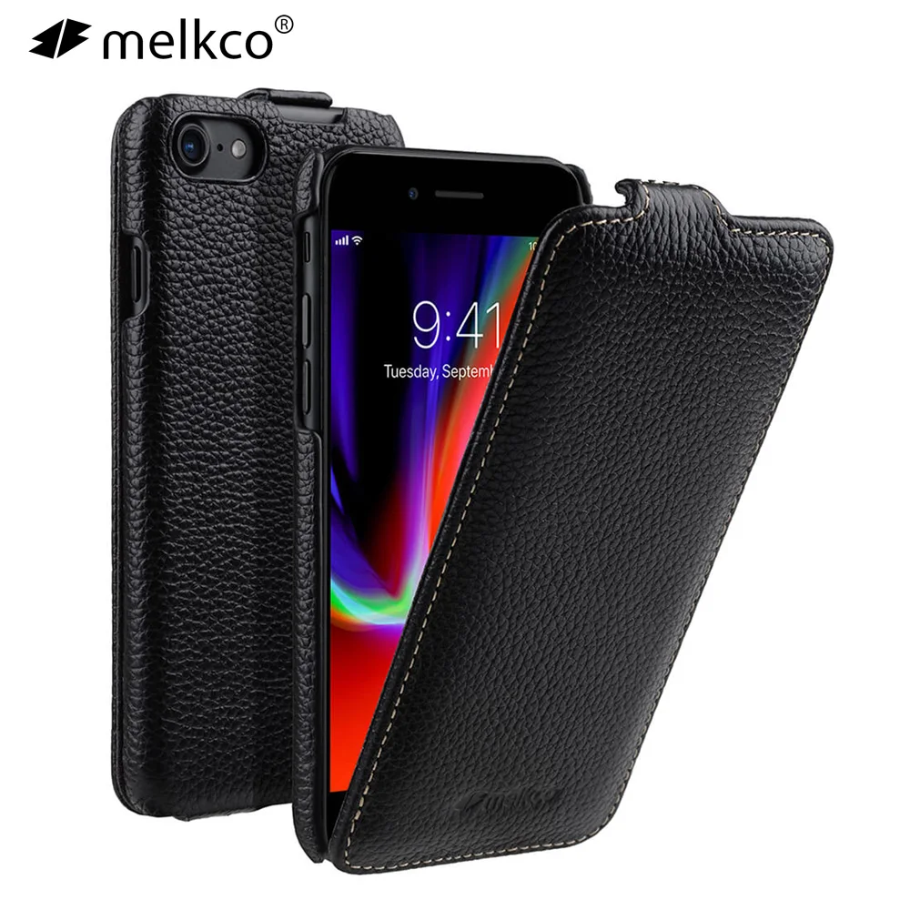 Melkco Genuine Leather Flip Phone Case For iPhone 7 8 Plus SE 2020 Business Luxury Real Cowhide Cases Bag Cover