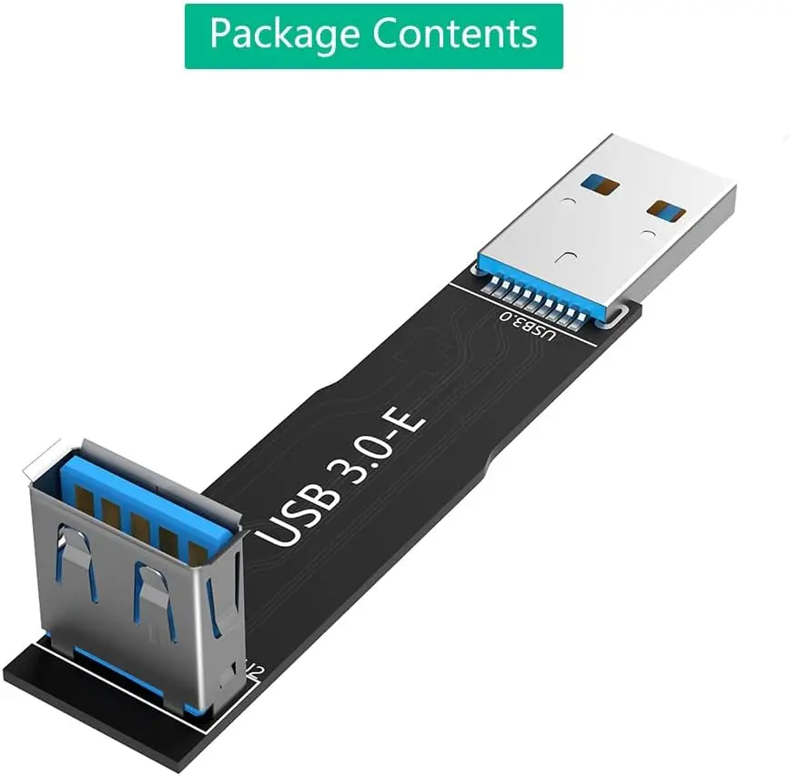 JavicTech  USB3.0 E Extender Board Male to Female Adapter 90 Degree For PC Connection And General Use Applications