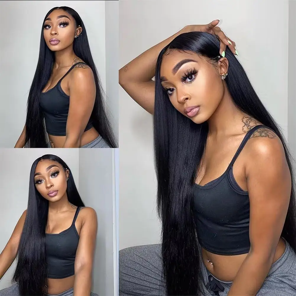 ナチュラルカラーバンドル本物の人毛ナチュラルストレート 4 バンドルブラジルレミーヘアバンドルストレート女性のための 18 20 22 24 インチ