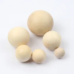 1-50pcs No Hole Natural Round Spacer Wood Beads Eco-Friendly Lead-Free Wooden Beads For Jewelry Making DIY Accessories 10-40mm