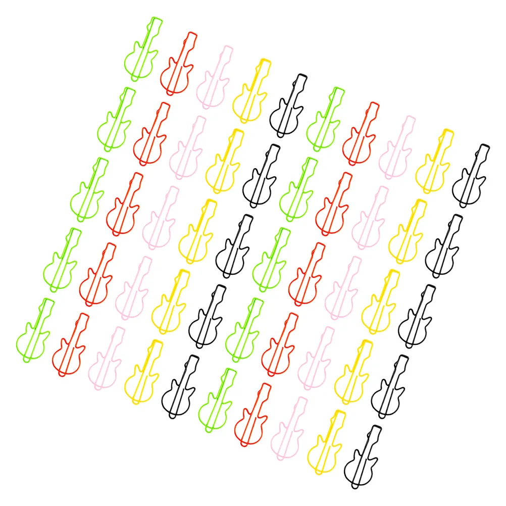 

50 Pcs Guitar Paper Clip Creative Metal Bookmarks Cute Decorative Binder Clips Music Themed Party Favors Office Supplies