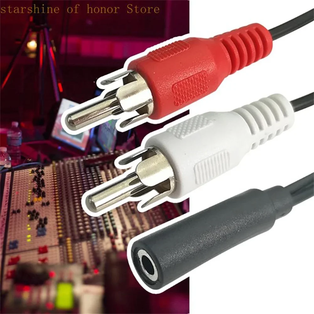 Universal RCA Cable 3.5mm Jack Stereo Audio Cable Female to 2RCA Male Socket to Headphone 3.5 AUX Y Adapter for DVD Amplifiers