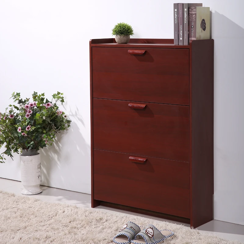 

New special mahogany color environmentally friendly ultra-thin simple entrance foyer cabinet door modern Chinese tipping bucket