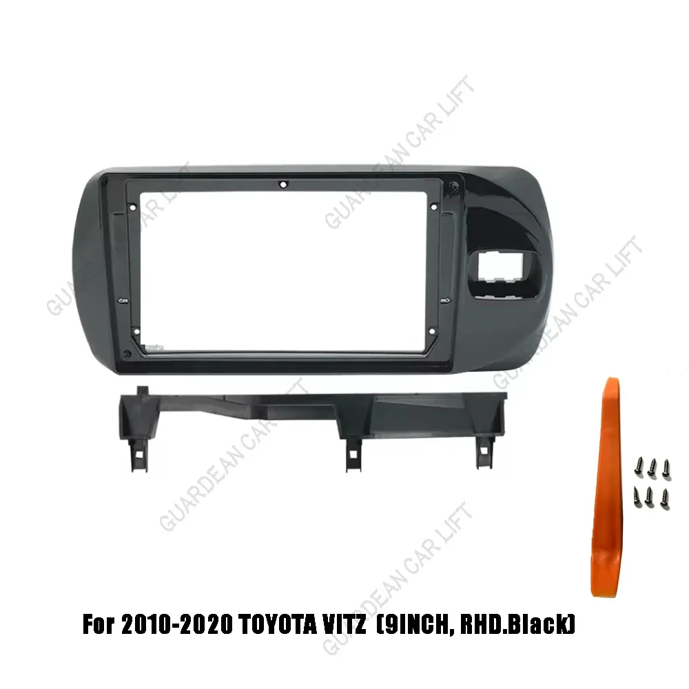 9 Inch Car Frame Fascia For Toyota Vitz 3 XP130 Yaris 2014-2019 RHD Adapter Android Radio Audio Dash Fitting Panel Cable Kit