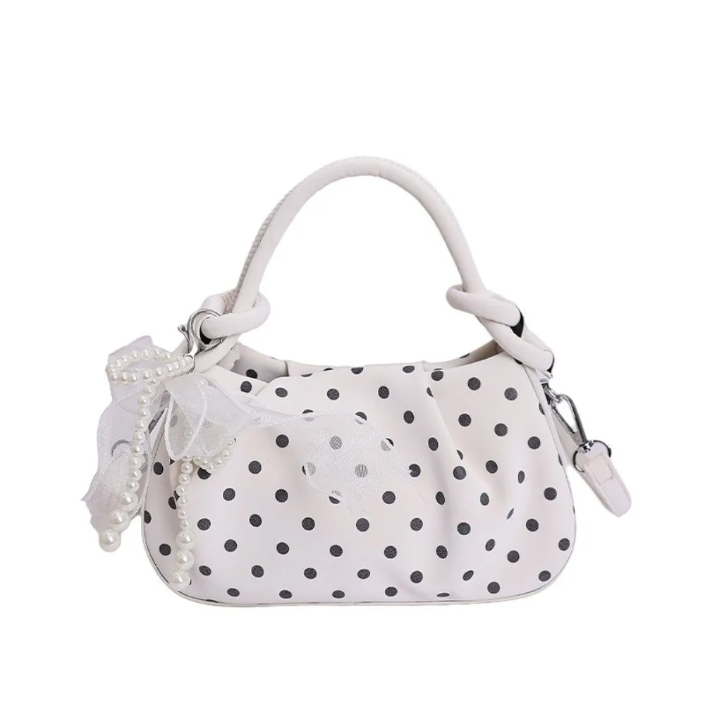 

Korean Ins Wrinkled Cloud Bag PU Leather Polka Dot Shoulder Bag Stylish Crossbody Bag Commuting