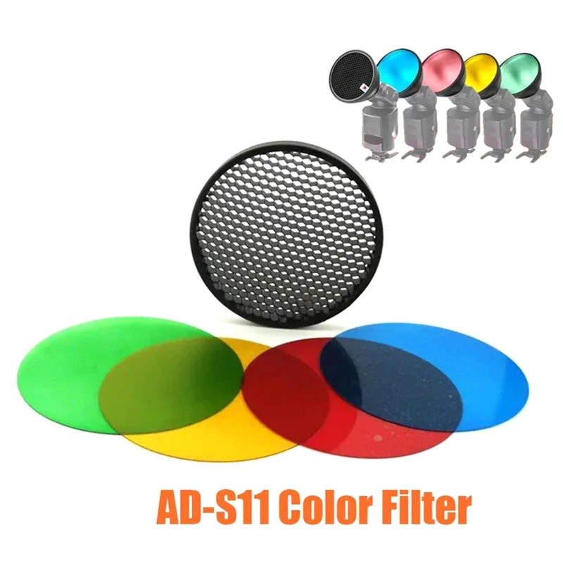 ل Godox AD-S11 حزمة جل مرشح الألوان مع شبكة العسل لملحقات فلاش AD200/Ad200pro