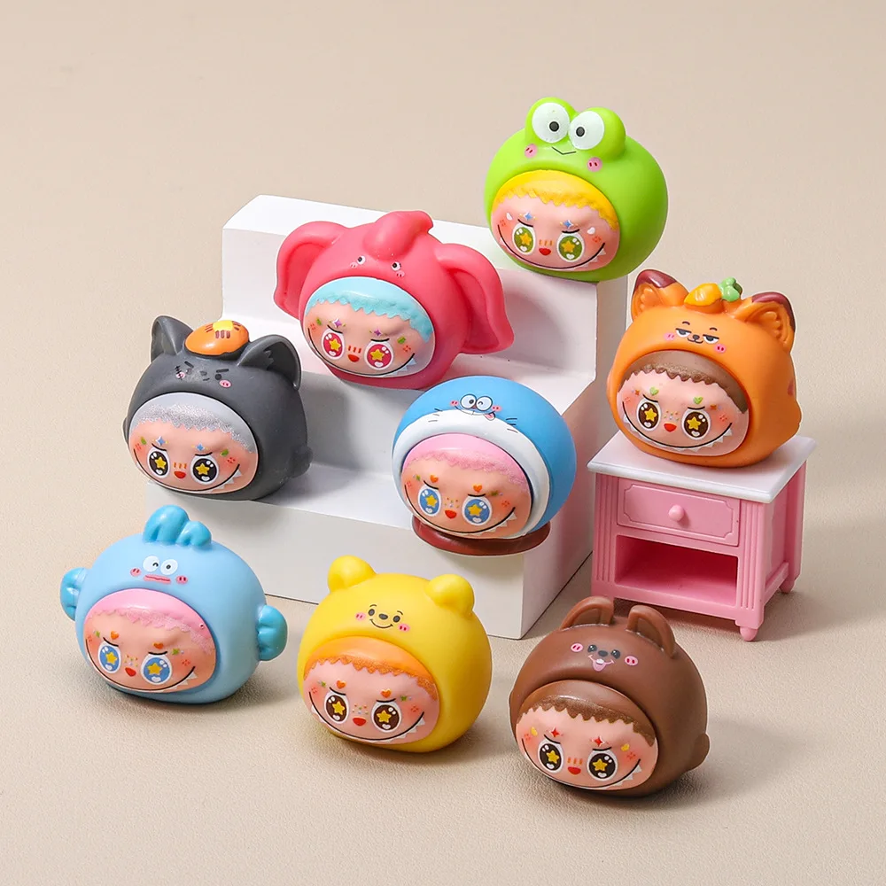 

8Pcs/Set Cartoon Cute Rabbit Small Animal Doll Resin DIY Desktop Ornaments Toys Children's Birthday Gifts