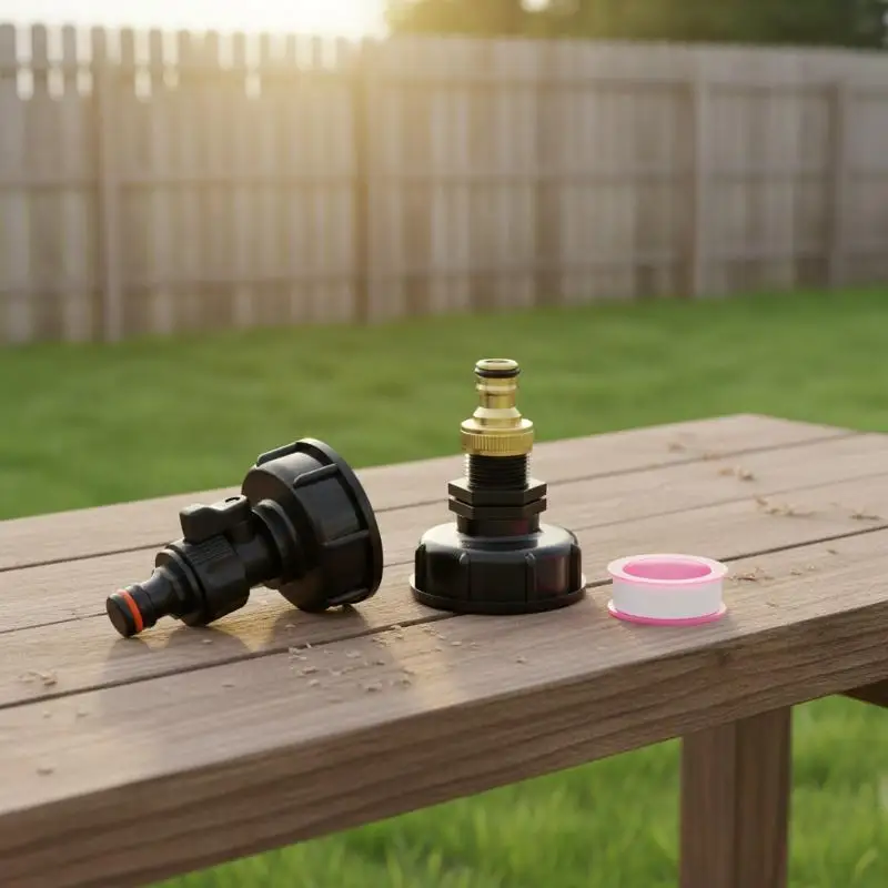 1 Set IBC Tank Valve Adapter 1 2 Inch and 3 4 Inch Hose Connector with 60mm Coarse Thread for Garden Water Storage System