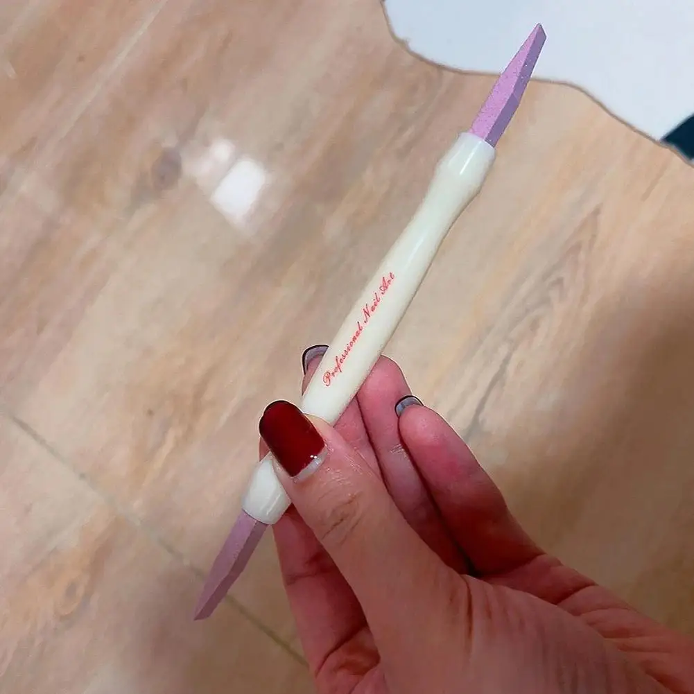 Double Head Nail Quartz Pen Nail Cuticle Pushers & Dead Skin Remover Nail Polish Manicure Polish Stick Nail Care Tools
