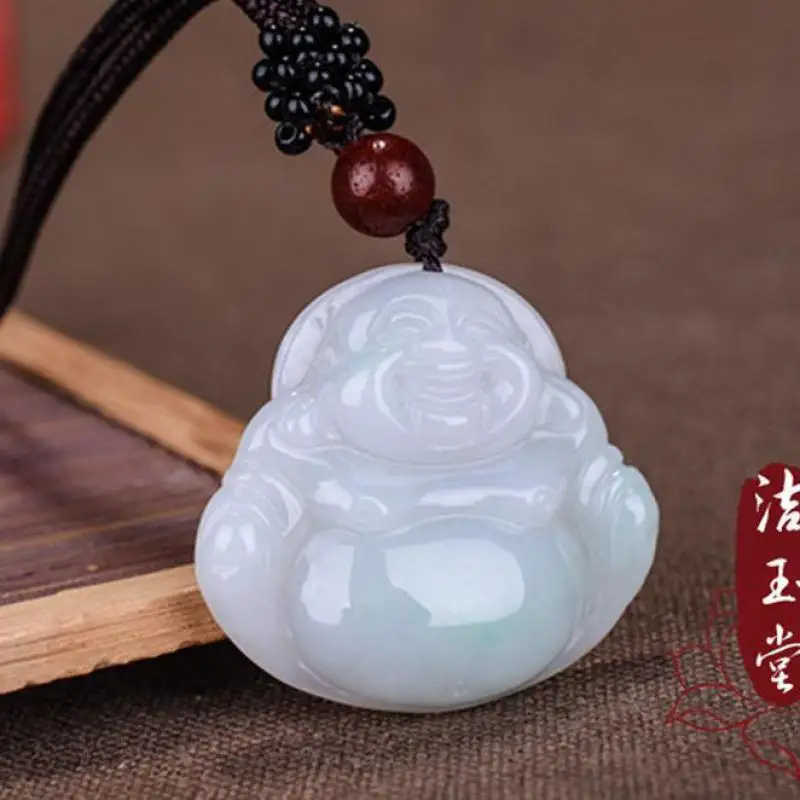 

Natural Myanmar Jadeite Guanyin Buddha Pendant Necklace Men Women Fine Jewelry Genuine Grade A Burma Jade Lucky Charms Amulets