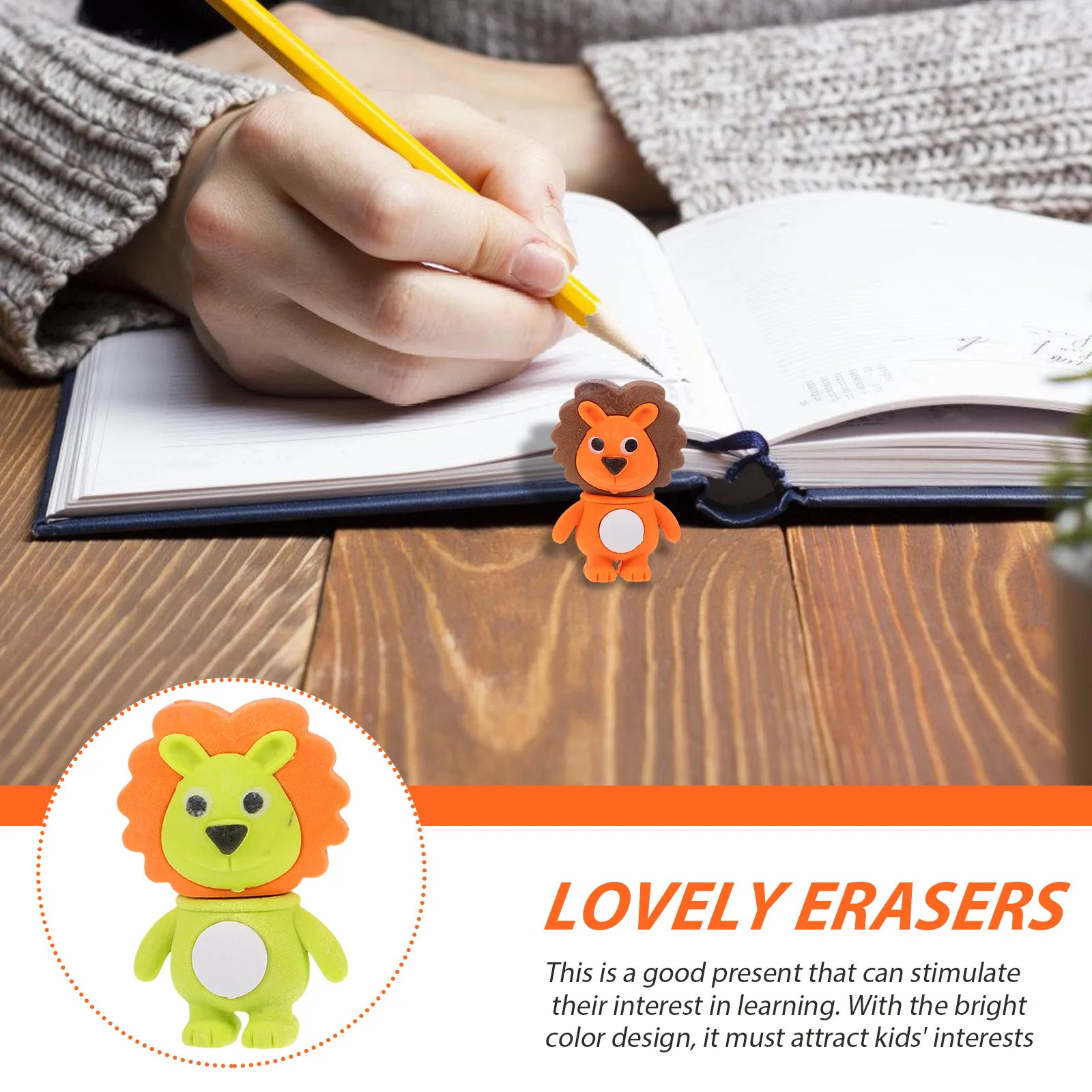 

24 Pcs 3D Three-dimensional Pencil Correction Rub Cute Eraser Erasers for Kids School Pencils Mini Funny