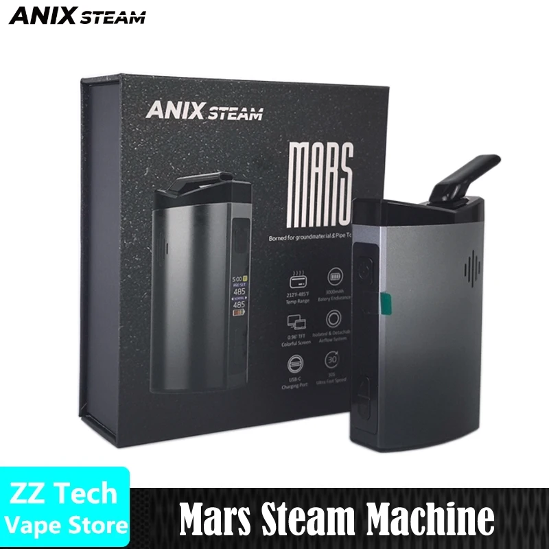 Original Anix Mars Vaporizer 3000mAh Battery Ceramic Heating Chamber Quartz Oven Dry Herbal All In One Vape Box Kit