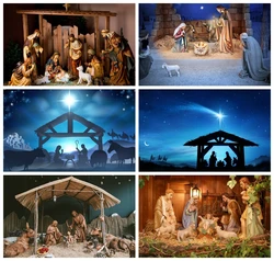 Christmas Christian Cross Photography Backdrops Light Cave Christianity Jesus Birth Nativity Photographic Background Photo Studi