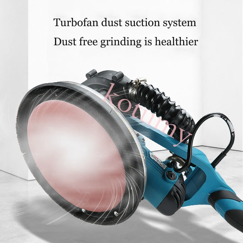 1800W Portable Drywall Sander No Dust Electric Wall Sander Adjust Speed Wall Putty Polishing Grinding Machine