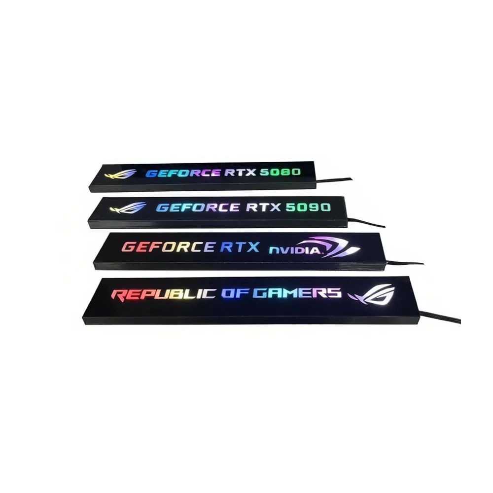 Dostosuj 5080 RGB GPU Side Panel 5V 3PIN 5090 VGA Decoration Video Card Lighting Board RGB AURA SYNC PC Modding Water Cooler — zdjęcie produktu 7