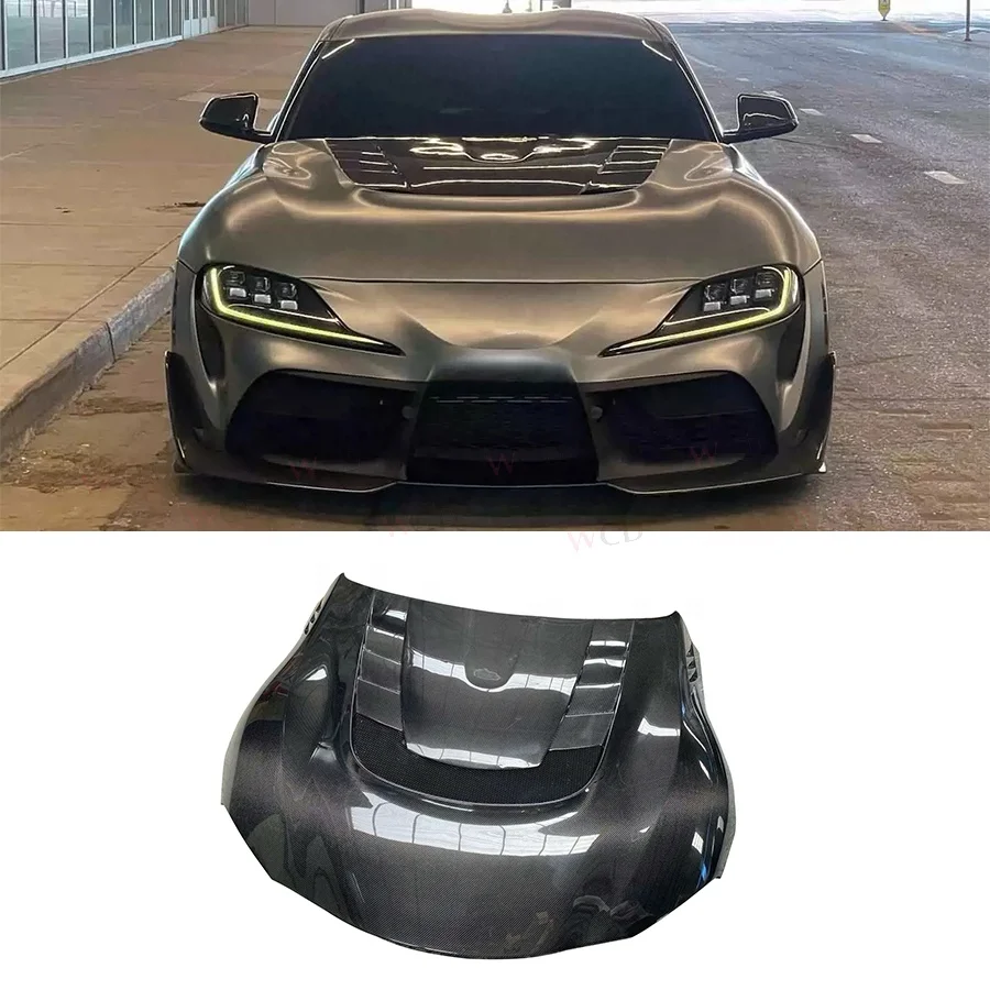 

VRS Style Half/Carbon Fiber Engine Hood Vents for Toyota Supra A90 A91 MK5 2019-2022 Front Hood Bonnet Cover Bodykit