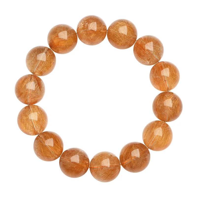 7A/7A+ Grade Natural Copper Rutilated Quartz Bead Bracelet, Red Titanium Quartz Crystal, Energy Jewelry Gift
