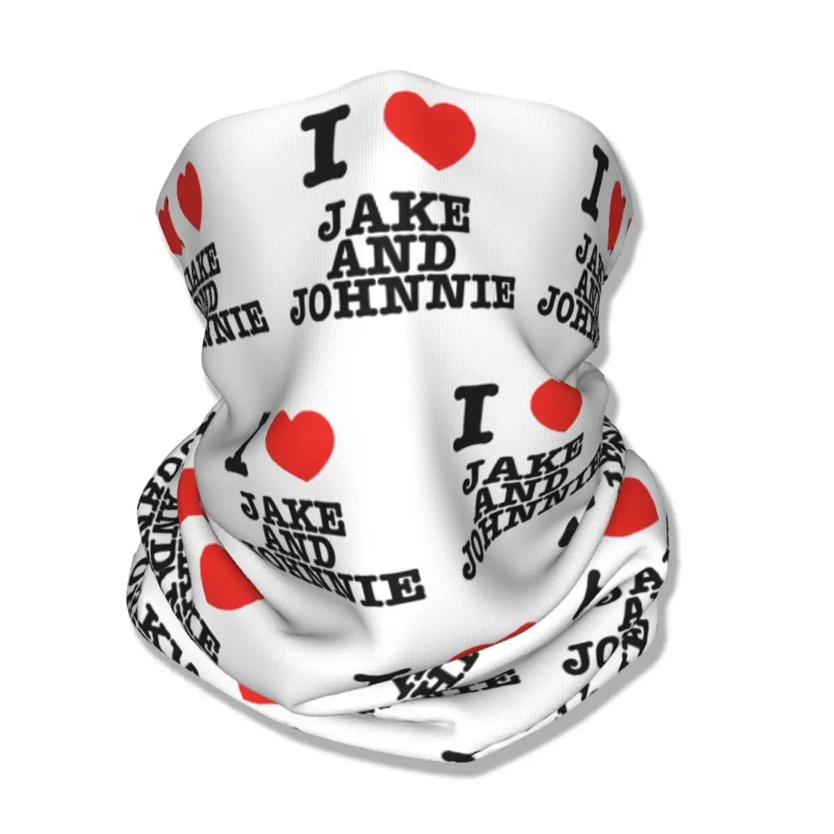 I Love Jake And Johnnie Bandana Neck Gaiter Printed Wrap Scarf Multi-use Headwear Hiking Unisex Adult All Season