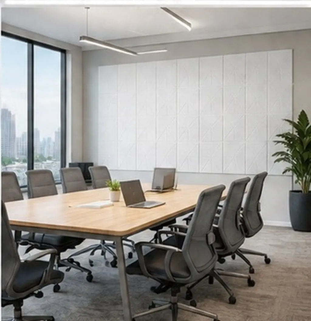 12Pcs White Soundproof Wall Panels Self-Adhesive Acoustic Panels for Studios Offices Bedrooms Wall Sound Insulation Board