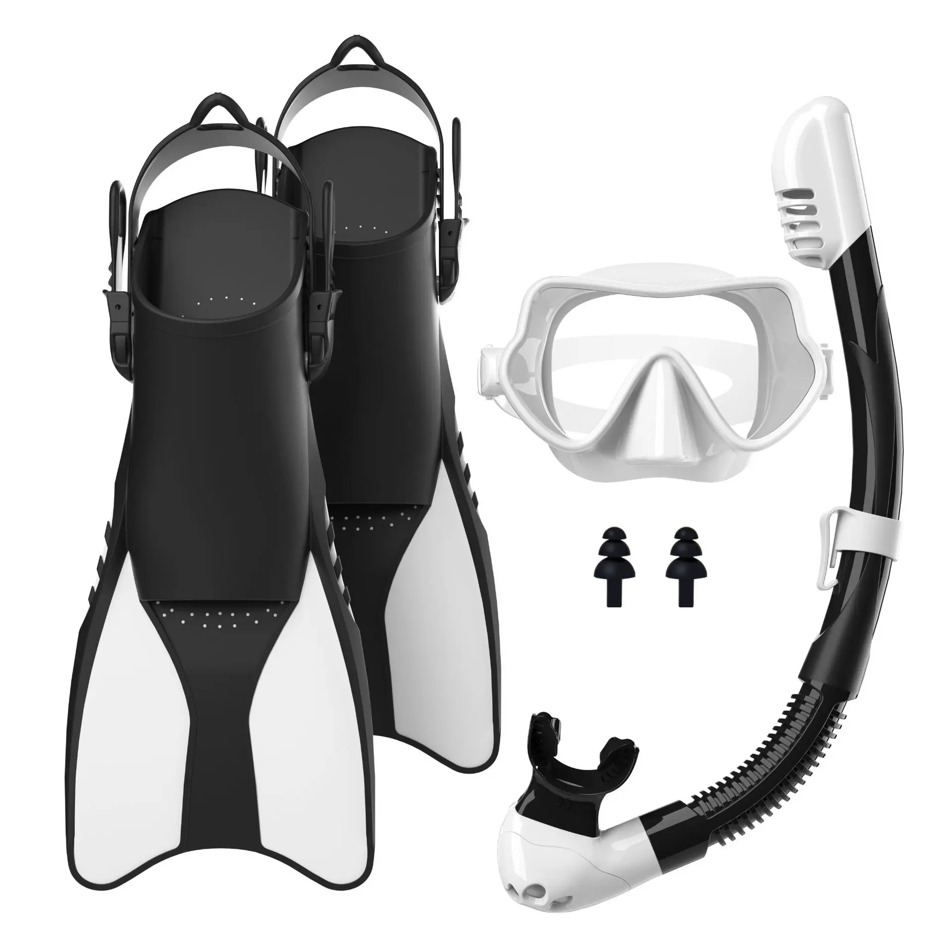 

Adjustable Soft Silicone Swim Fins Snorkeling Diving Gear Set with Foot Pocket